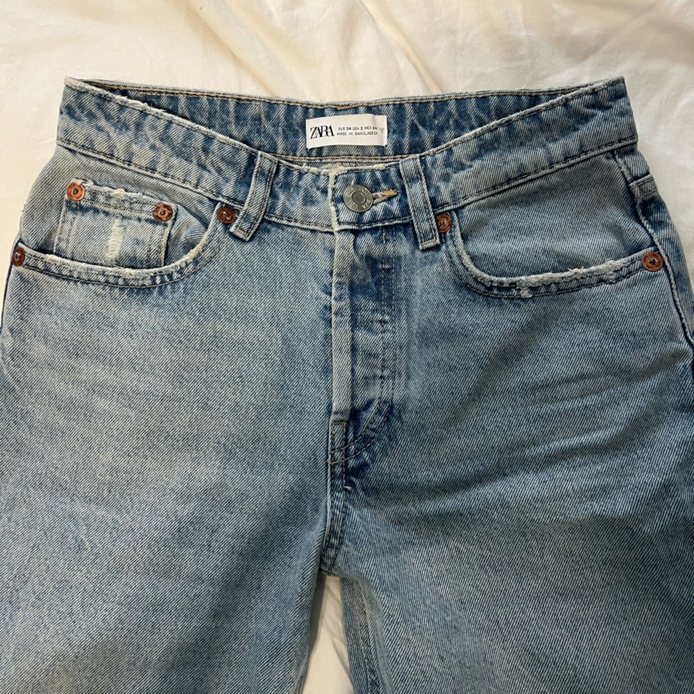 Zara straight leg jeans with rips